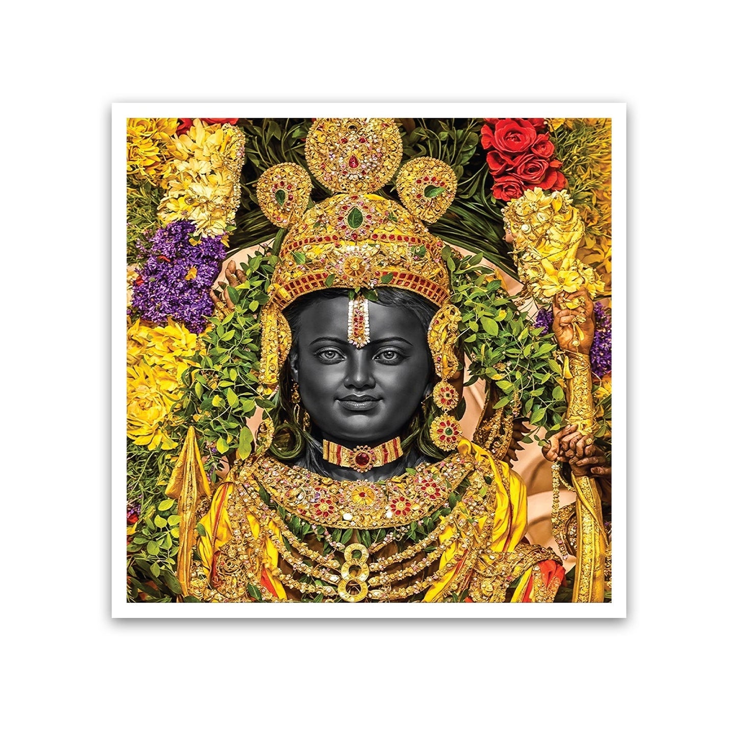 Ram Lalla of Ram Janm Bhoomi Religious Art, Hindu Gods Floating Frame Painting for Living Room, Pooja Ghar, Wall Decoration