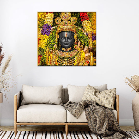 Ram Lalla of Ram Janm Bhoomi Religious Art, Hindu Gods Floating Frame Painting for Living Room, Pooja Ghar, Wall Decoration