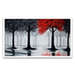 Enchanting Forest Serenity Red and Black Panoramic Canvas Wall Painting