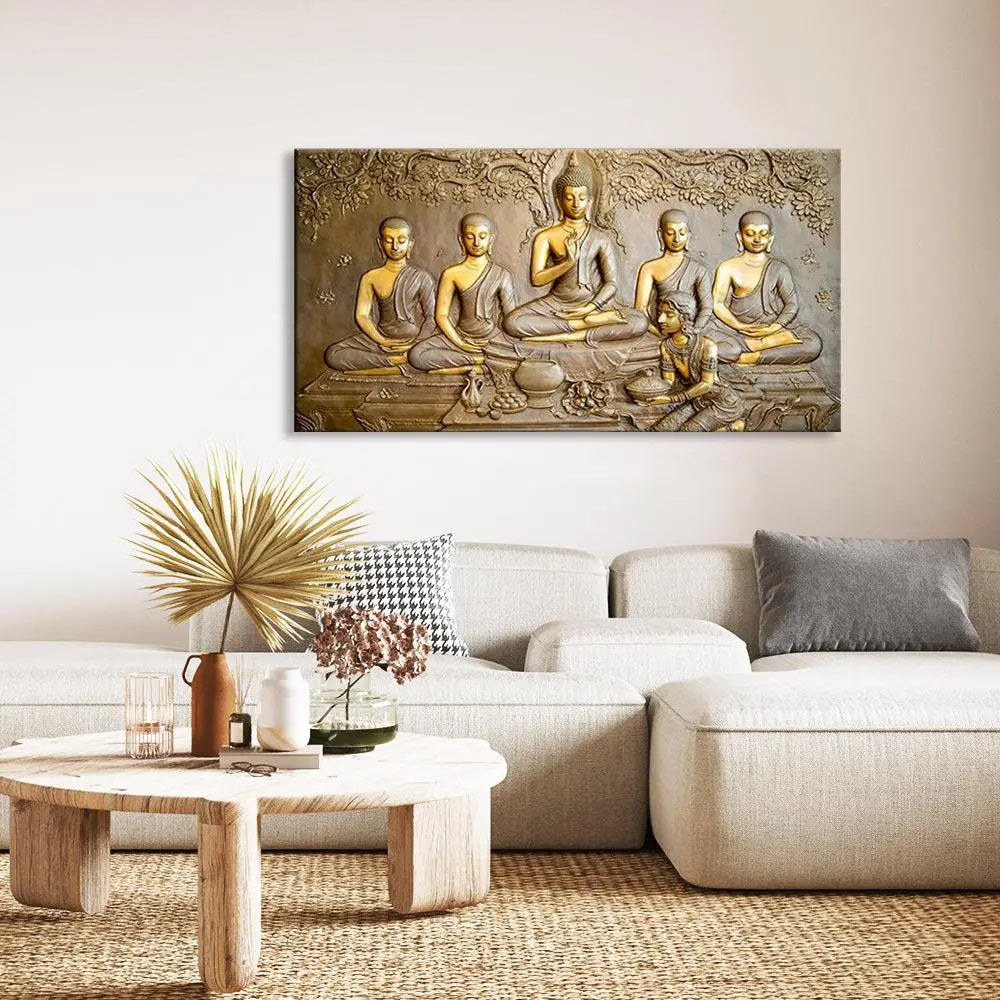 Transcendent Wisdom Teachings of Buddha Panoramic Canvas Wall Decorative Painting