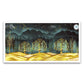 Golden Dreamscape | Mesmerizing Nightscape Canvas Wall Art for Elegant Home Décor