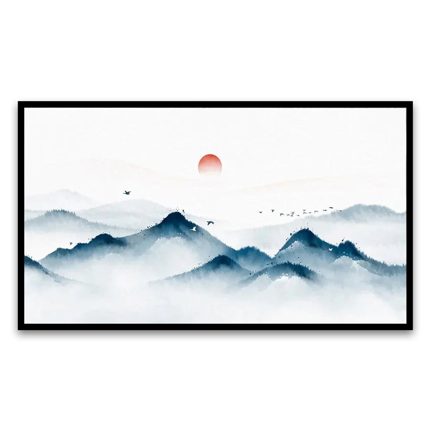 Tranquil Nature The Mindful Word Mountain Floating Framed Canvas Wall Painting