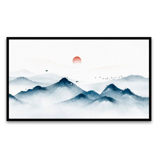 Tranquil Nature The Mindful Word Mountain Floating Framed Canvas Wall Painting