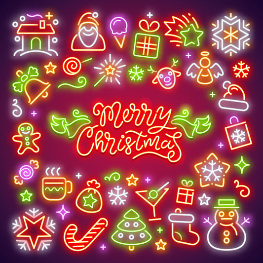 Neon Light Christmas Element - Holiday Decor for Festive Festivities"