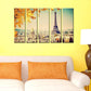 Beautiful Paris City View Eiffel Tower Wall Painting Set of 5 Frame Panel Premium Quality Canvas Wall Painting for Living Room, Bedroom, Office Wall Decoration (24" x 8" Each Panel)