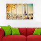 Beautiful Paris City View Eiffel Tower Wall Painting Set of 5 Frame Panel Premium Quality Canvas Wall Painting for Living Room, Bedroom, Office Wall Decoration (24" x 8" Each Panel)